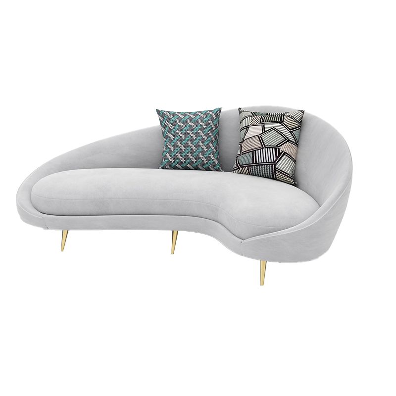 Contemporary Curved Sofa with Slopped Arm for Apartment Sofa