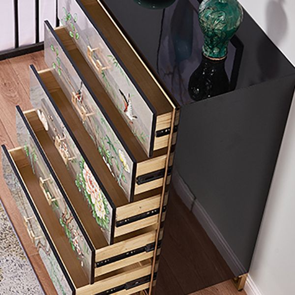 Traditional Storage Chest Solid Wood Dresser with 5 Drawers , 15.6 Inch Width