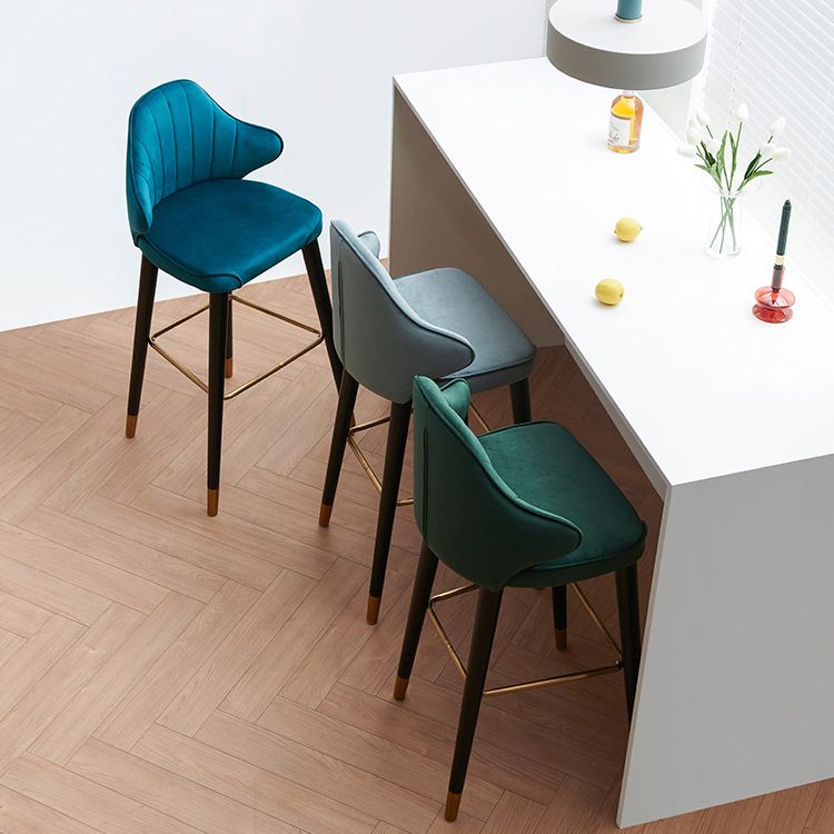 Glam Upholstered Counter Height Stool Adjustable Height Bar Stool