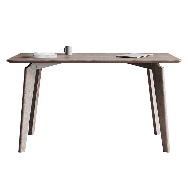 Rechthoek Casual eettafel Bruine toon vaste tafel met Ashwood massief hout
