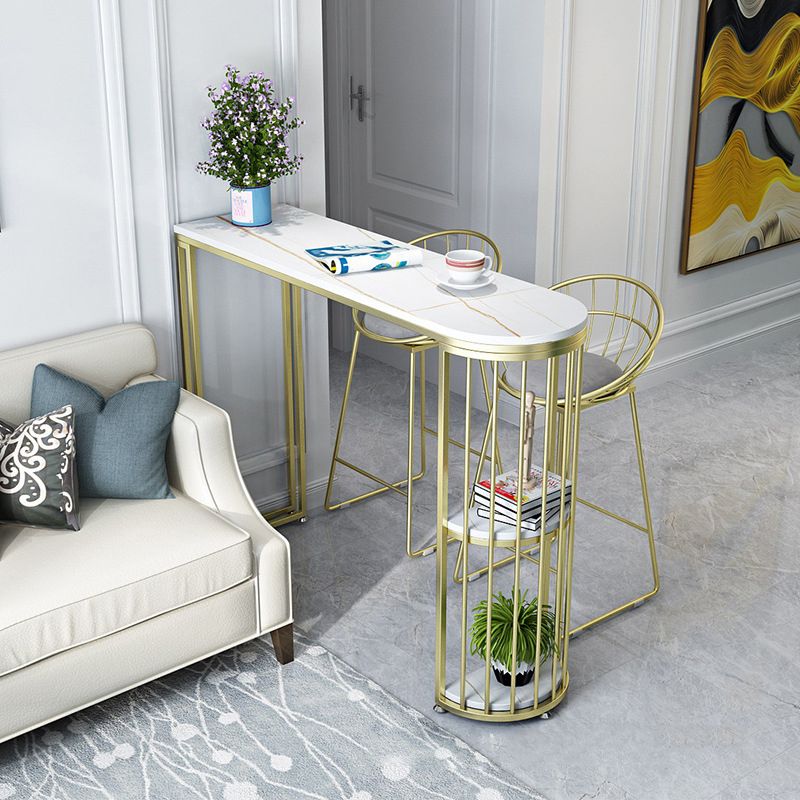 Glam Style 1/2/3 Pieces Sintered Stone Bar Table Set Fixed Table Counter Set for Home Use