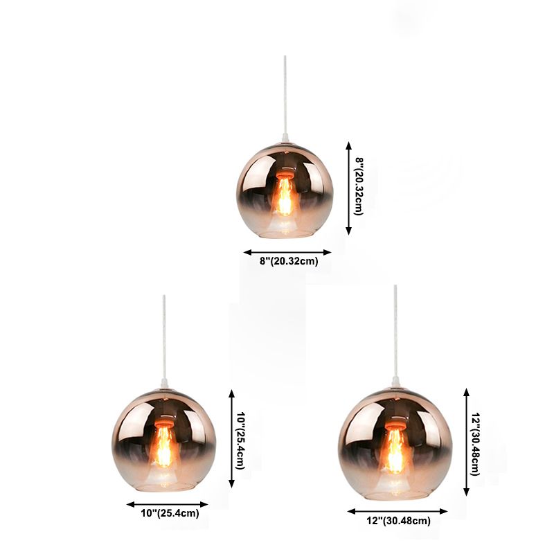 Glass Globe Single Hanging Lamp in Modern Artistic Style Wrought Iron Indoor Pendant Light
