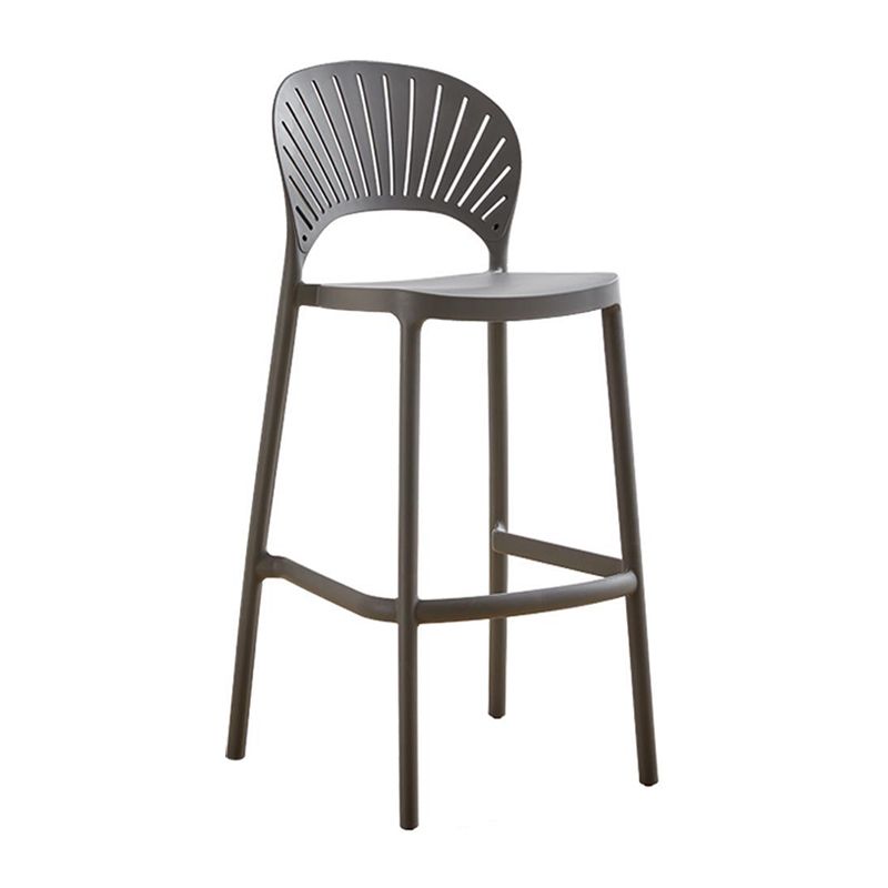 Modern Low Back Bar Stool Plastic Footrest Stackable Counter Stool