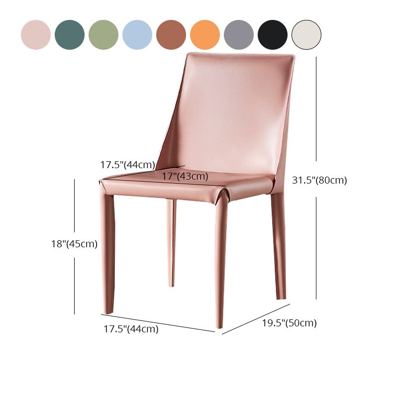 Metal moderno que cena la silla sin brazos del comedor de cuero de la silla para el uso del restaurante