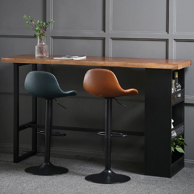 Indoor Adjustable Counter-height Stool with Swivel Leather Counter Bar Stool