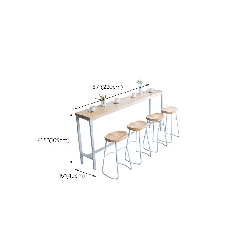 Natural Solid Wood Bar Table Modern Dining Table for Kitchen Living Room