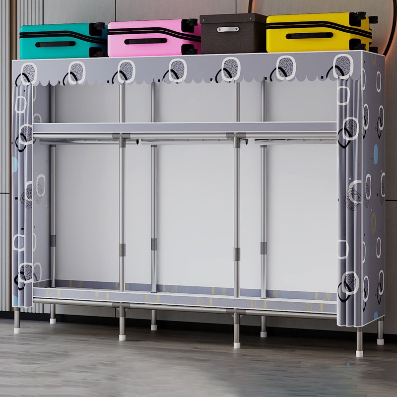 Metal Wardrobe Cabinet with Shelves Modern Wardrobe Armoire for Home