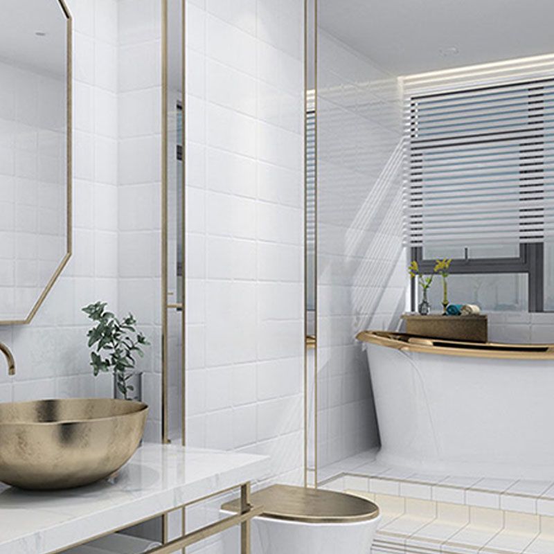 12" x 24"White Subway Tile Mixed Material Rectangular Kitchen and Bathroom Wall Tile
