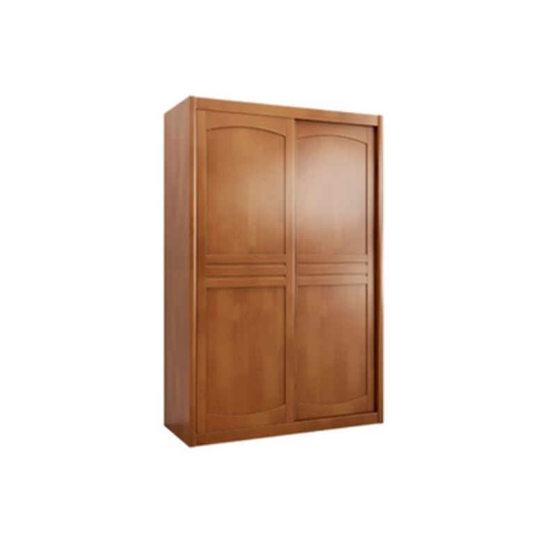 Traditional Sliding Wardrobe Cabinet Rubberwood Wardrobe Armoire