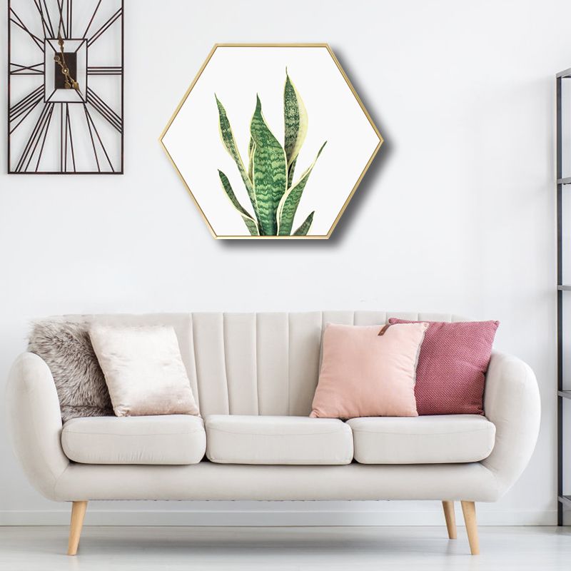 Botanical Leaves Wall Decor Scandinavian Textured Bathroom Canvas, Multiple Sizes