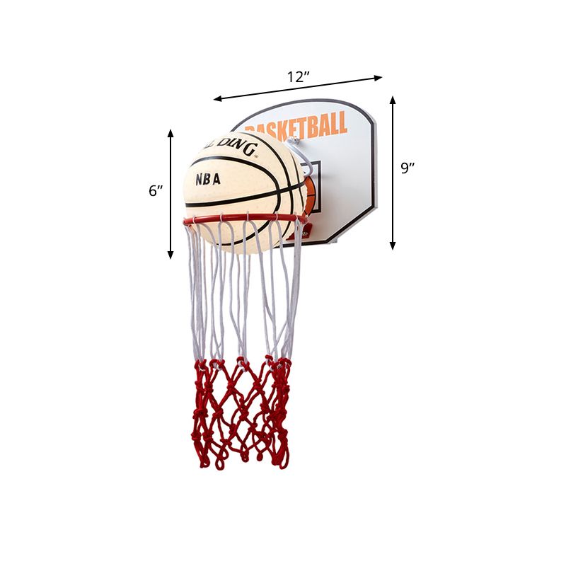 Weiße und rote Basketballwand Leuchte leichte Cartoon 1 Leichte Creme Glaswandlampe Vorrichtung