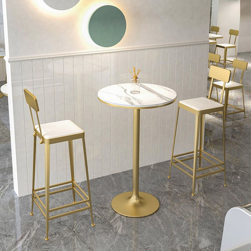 Glam Pub Table Round Pedestal Bar Table for Indoor and Breakroom
