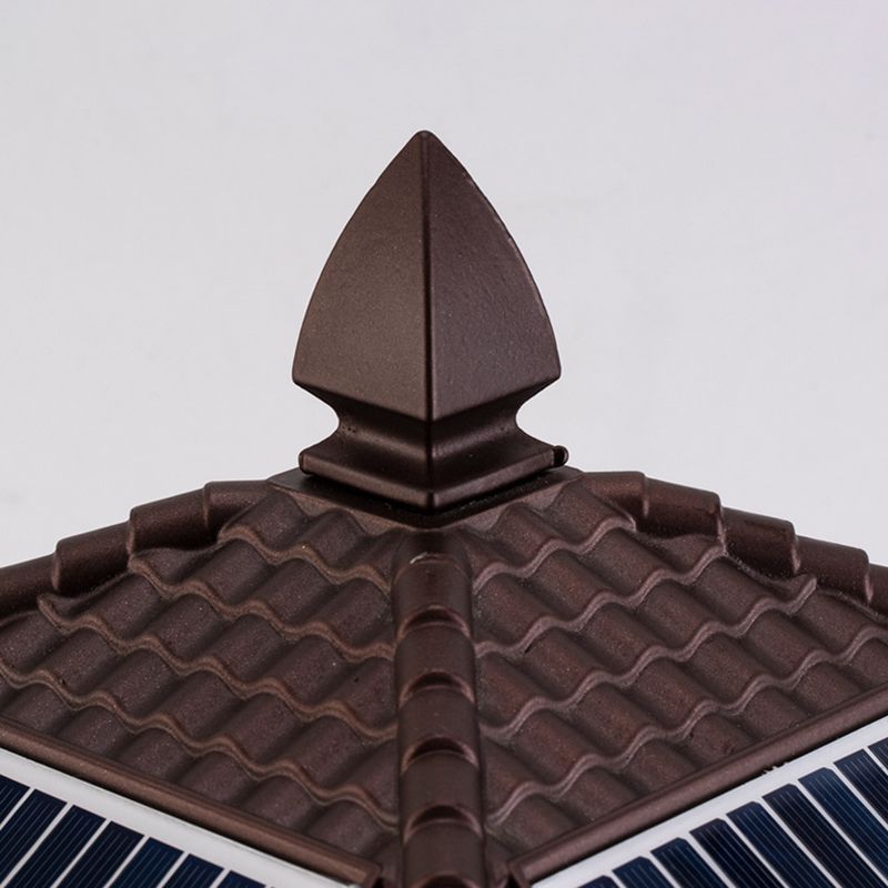 Modern Aluminum Solar Energy Pillar Lamp with Acrylic Shade for Outdoor