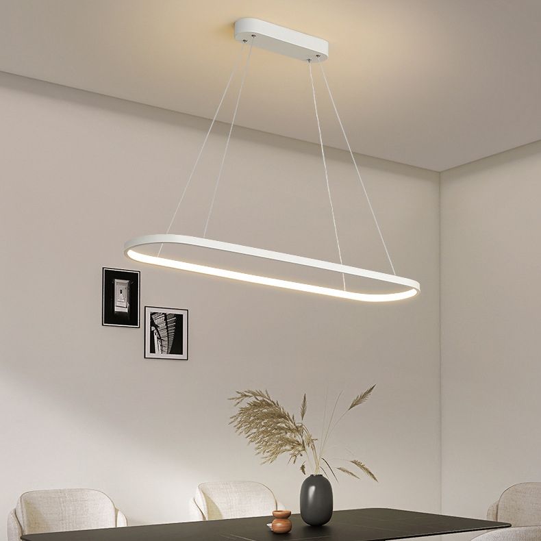 Nordic Linear Chandelier Metal Single Light Chandelier Pendant for Living Room