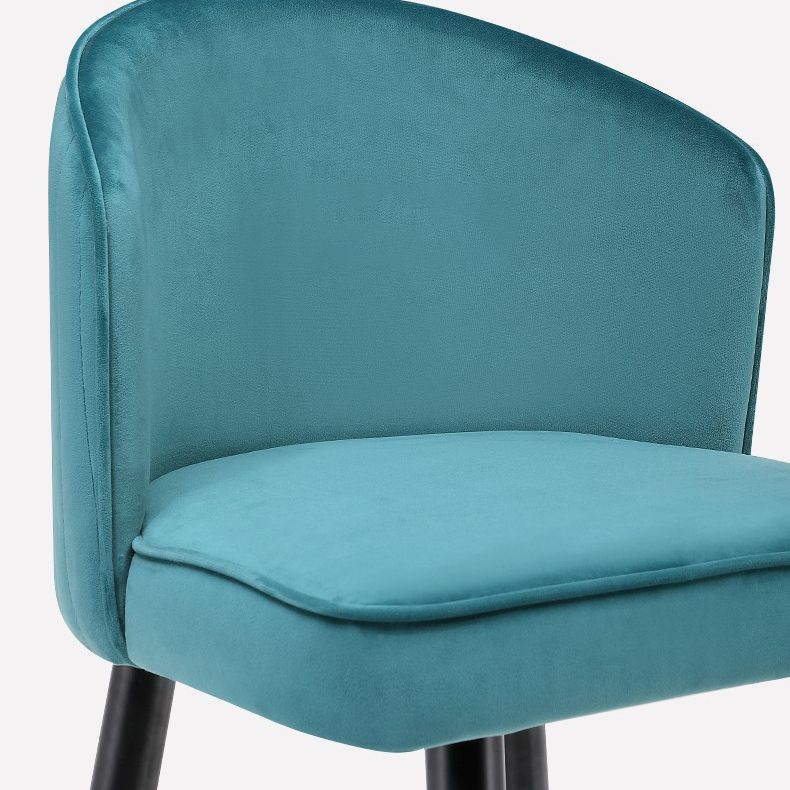 Contemporary Velvet Counter & Bar Stools Matte Finish Indoor Stools with Metal Frame