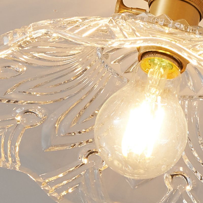 1 Bulb Glass Ceiling Light Bedroom Flush Mount Ceiling Lamp Fixture