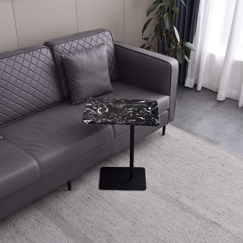 Modern Faux Marble Top End Table 21.6 "Tall Pedestal Sofa Side Table