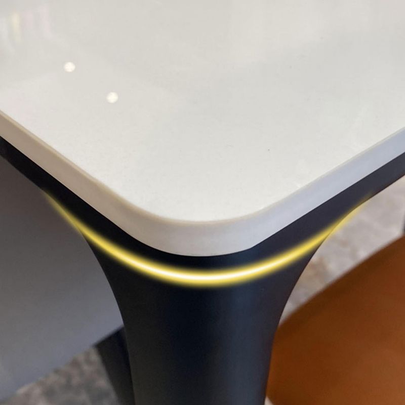 Rectangle Dining Table White Stone Modern Dining Table for Home