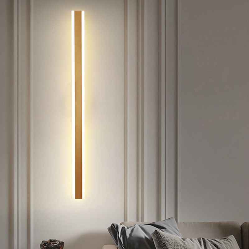Linearer Schatten Metall Wandleuchte moderne Stil 1 Lichtwandhalterung Beleuchtung in Gold