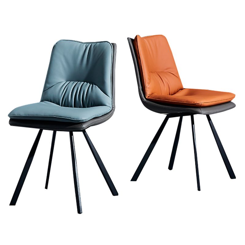 PU Leather Contemporary Restaurant Side Chair Parsons Matte Finish Dining Chair