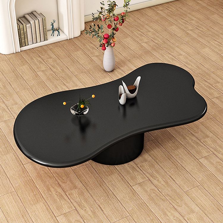 Scandinavian Free Form Coffee Table with Pedestal Base in Solid Wood