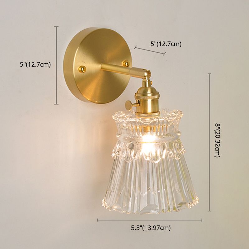 Modern Simplicity Cup Wall Mounted Light Fixture Clear Glass Wall Mount Light Fixture for Living Room
