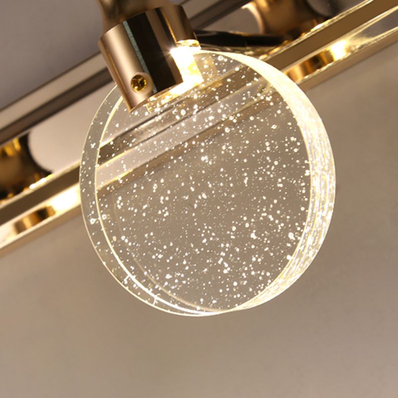Modern Style Mirror Light Multi-head LED Vanity Light with Crystal for Toilet
