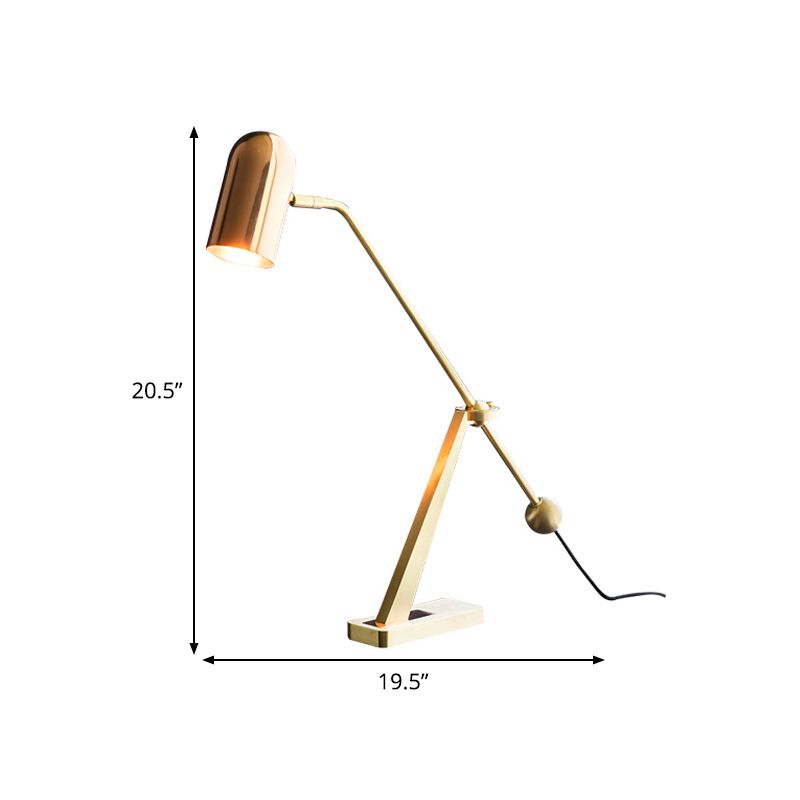1 Éclairage d'étude de l'ampoule Éclairage de lecture en laiton moderne Lumière avec une teinte métallique tubulaire