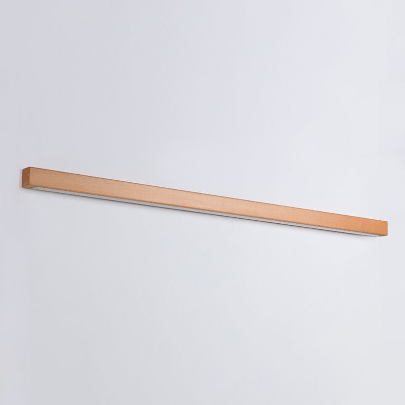 Wood Linear Wall Lighting Modern Style 1-Light Wall Mounted Light Fixture in Brown