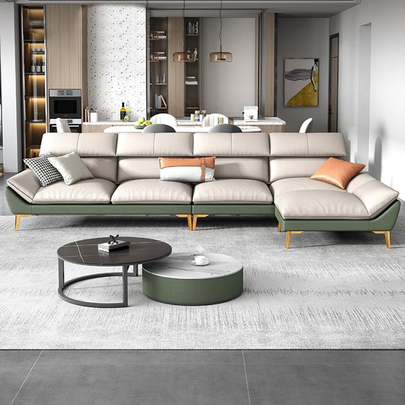 38.18" Tall Faux leather Contemporary Sectional Stain-Resistant Sectional