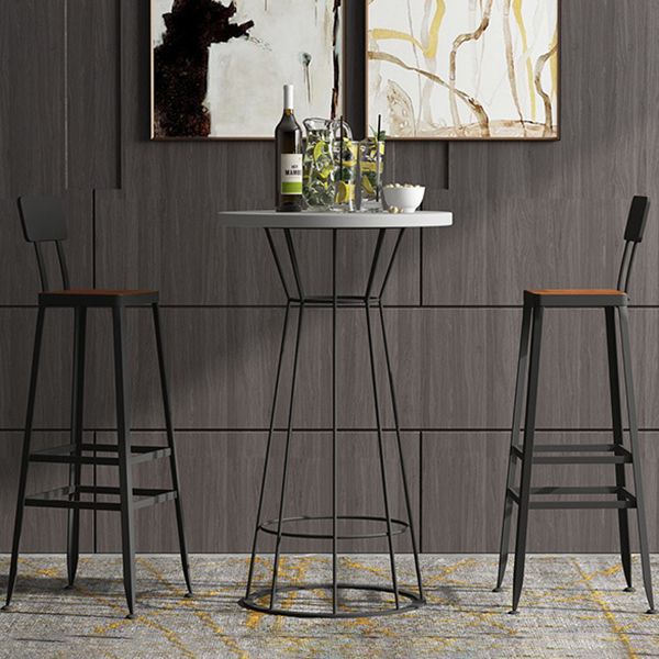 Solid Wood Bar Table Round Dining Table - 23.6" L X 23.6" W X 41.3" H