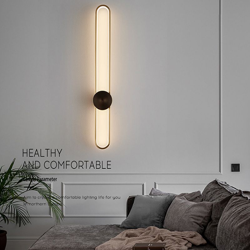 Modern Aluminum Wall Light Oval Shape LED Wall Sconce for Living Room Bedroom
