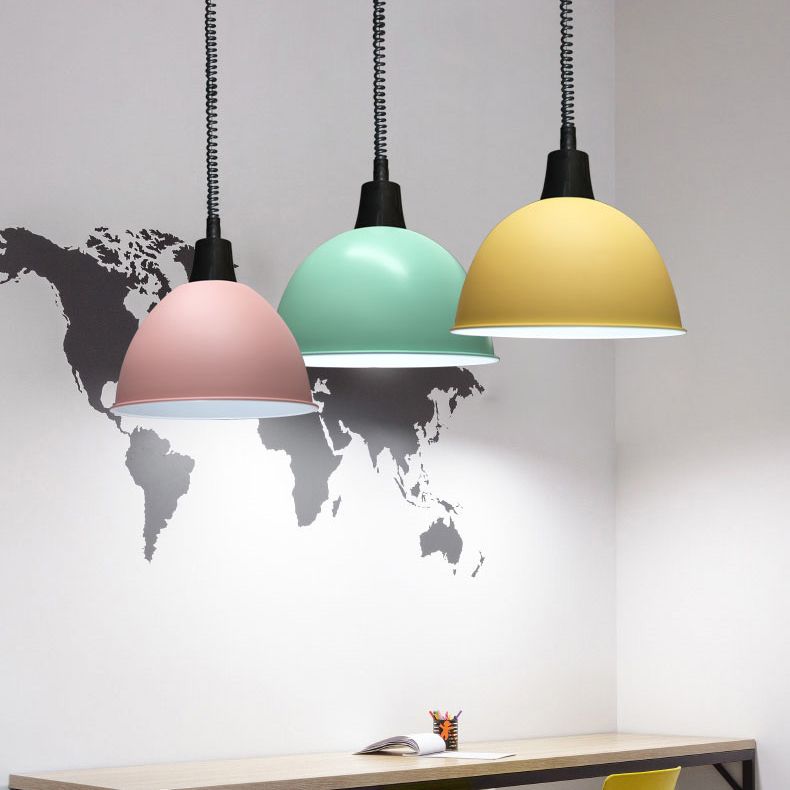 Accesorio de iluminación colgante de domo de metal estilo nórdico lámpara de techo colgante para comedor
