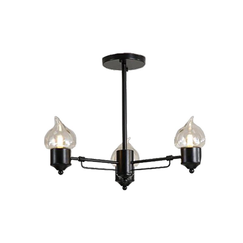 Cylindre en verre transparent suspendu au lustre industriel 3/6 Light Living Room Pendant Light avec canopée ronde