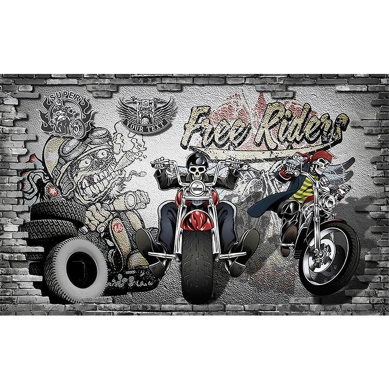 Stain-Resistant Street Graffiti Mural Full Size Retro Wall Decor for Accent Wall