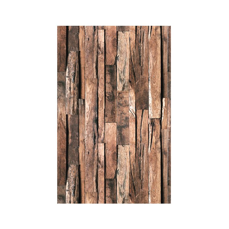 Non-Pasted Wallpaper with Light Brown Wooden Texture, 20.5" x 33'
