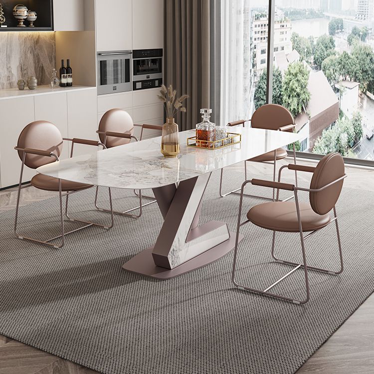 Nordic 1/4/5/7 Pieces Rectangle Dining Set Sintered Stone Top Dinette Table Set