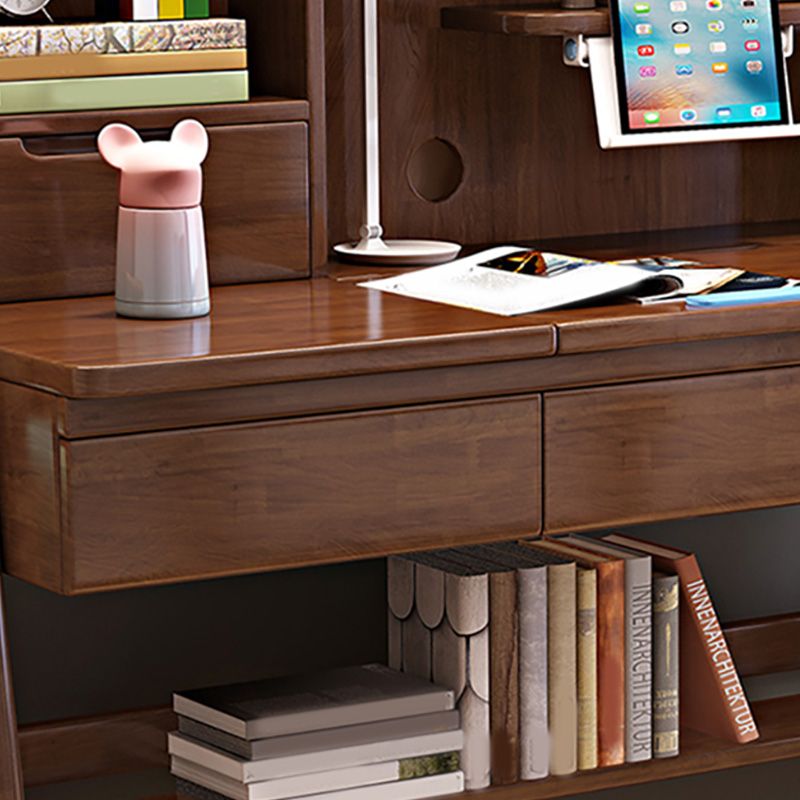 Solid Wood Kids Desk 23.62"W Child Desk Adjustable Writing Desk with Drawer