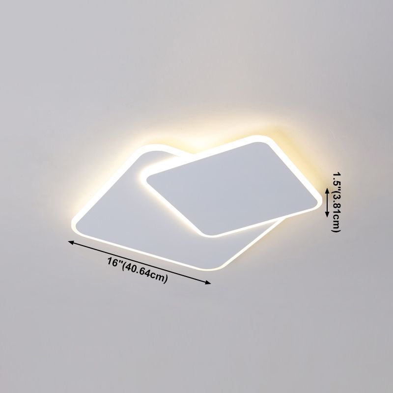 Plafonnier LED carré en métal, style nordique, éclairage d'intérieur, luminaire décoratif de plafond, idéal pour une chambre à coucher