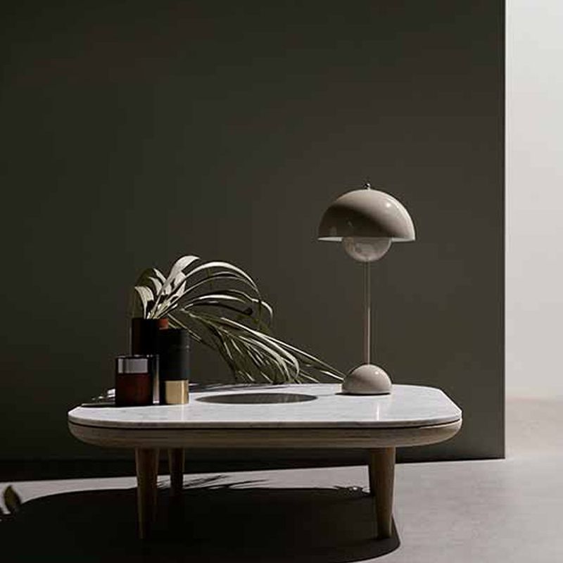 Dome Shape Table Lamp Modern Style Plastic Single Light Table Light