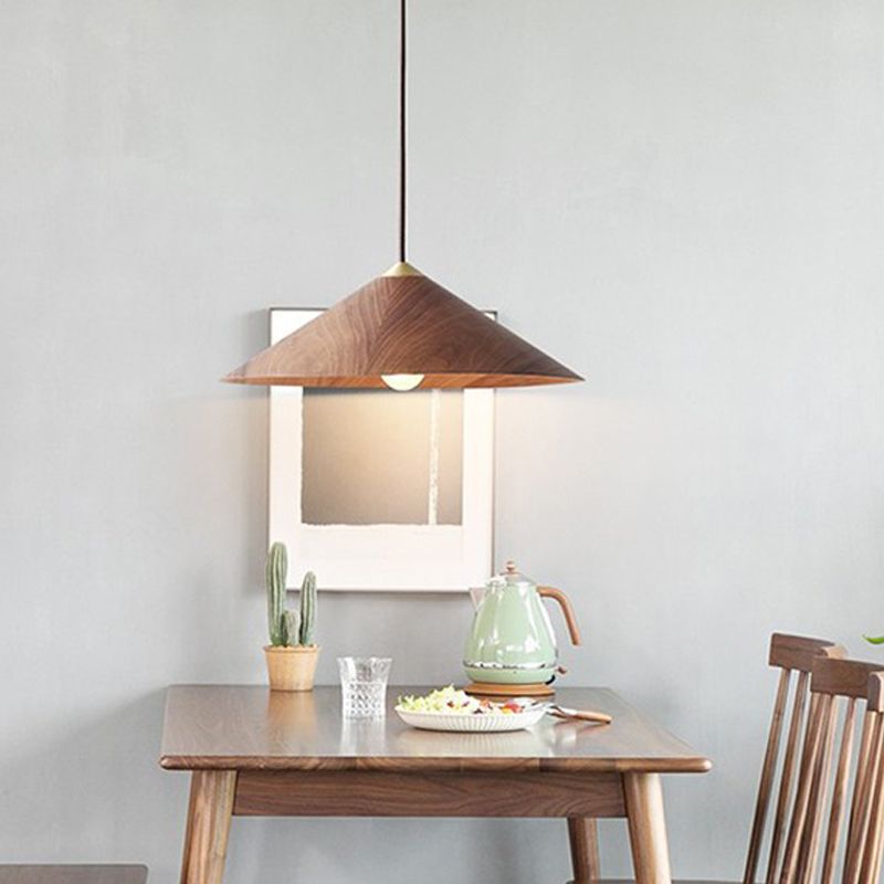 Moderne einfache Stil 1 Leichte hölzerne hängende leichte Wohnzimmer -Anhängerlampe Lampenvorrichtung