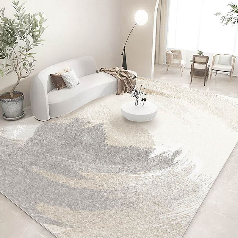 Light Brown Modern Carpet Graphic Polyester Carpet Tear Resistant Carpet for Living Room