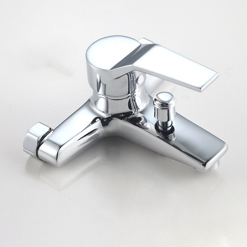 Modern Silver Faucet Copper with 1-Handles 2-Hole Bathroom Faucet
