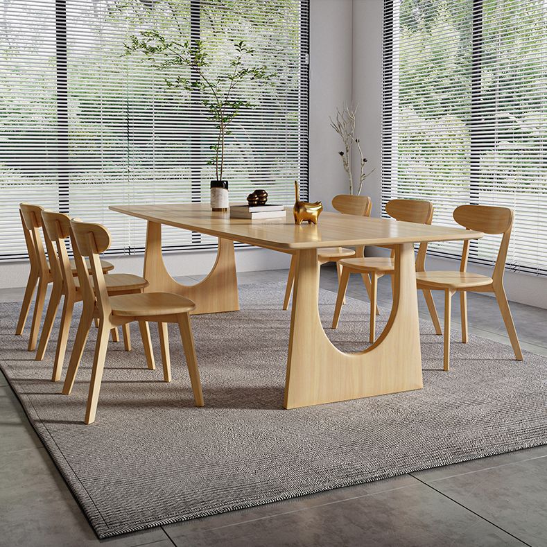 Modern 1/7 Pieces Dining Set Rectangle Pine Wood Dining Table for Dining Room