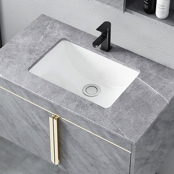 Contemporary Sink Vanity Mirror Cabinet Wall Mount Vanity Cabinet with Storage Shelving