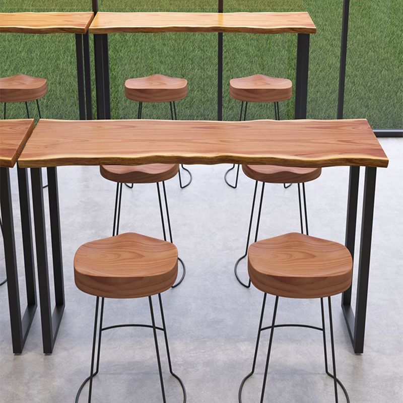 Industrial Style Solid Wood Bar Table Rectangle Bar Dining Table for Indoor