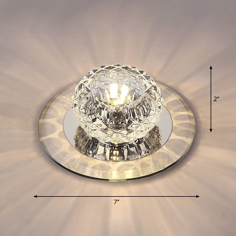 Bouches LED Shade Entryway (LED) Flush Mount Light Crystal Simplicité Flush Mount Ceiling Light