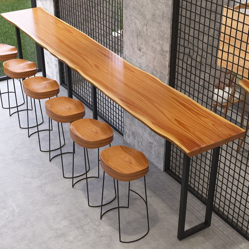 Industrial Style Solid Wood Bar Table Rectangle Bar Dining Table for Indoor