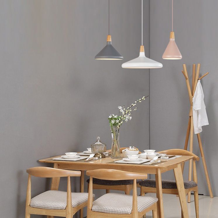 Moderne eenvoudige kegelhangende hanglamp aluminium hangende hanglampen voor restaurant