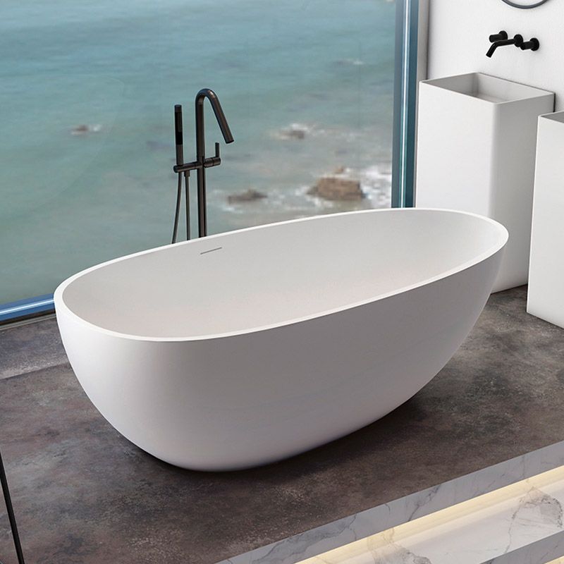 Modern Stone Bathtub Freestand Soaking Bathtub with Drain Bath Tub